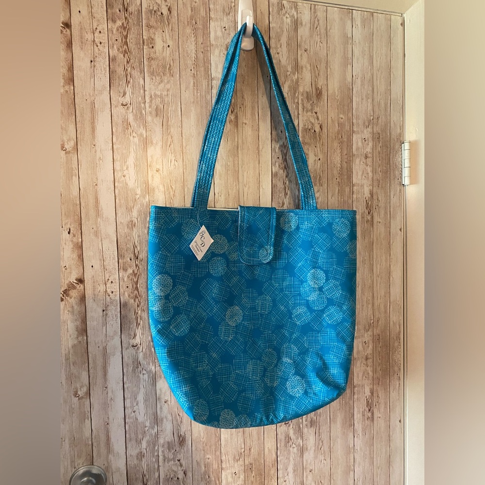 Grace's Cases NWT Sophia tote bag water resistant blue teal large travel NEW